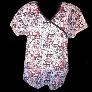 Owl Themed Scrub Top By I Love Scrubs